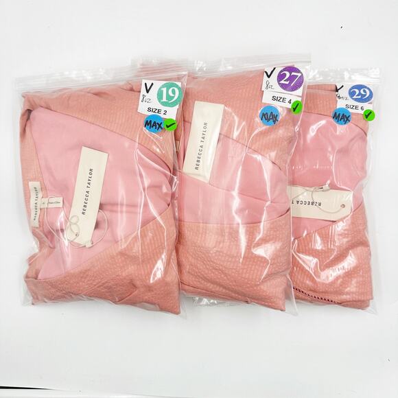 Rebecca Taylor Flutter Ruffle A-Line 100% Silk Dress Peach Pink  217032D357 sz4 - Picture 10 of 10